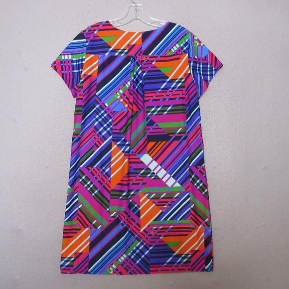Jude Connally Dress  Medium Shift Colorful‎ Mod Geometric Short Sleeve - Picture 2 of 9